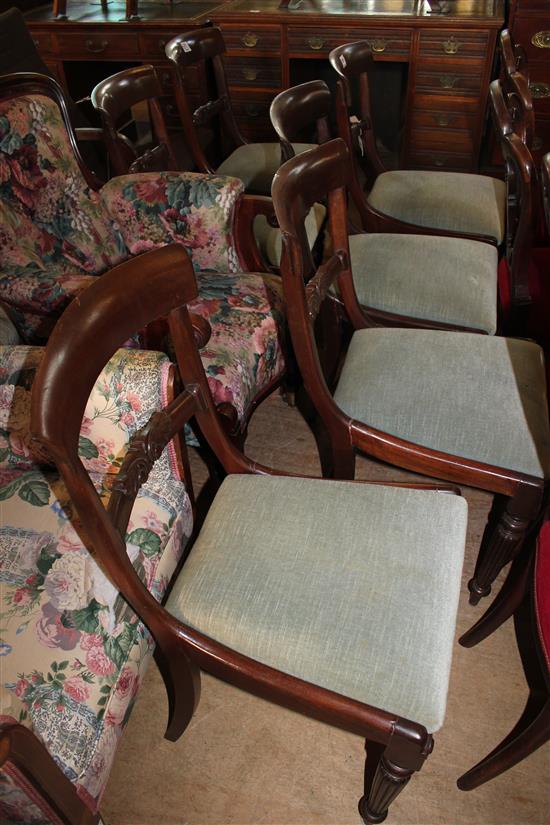 Set of 6 Victorian mahogany dining chairs(-)